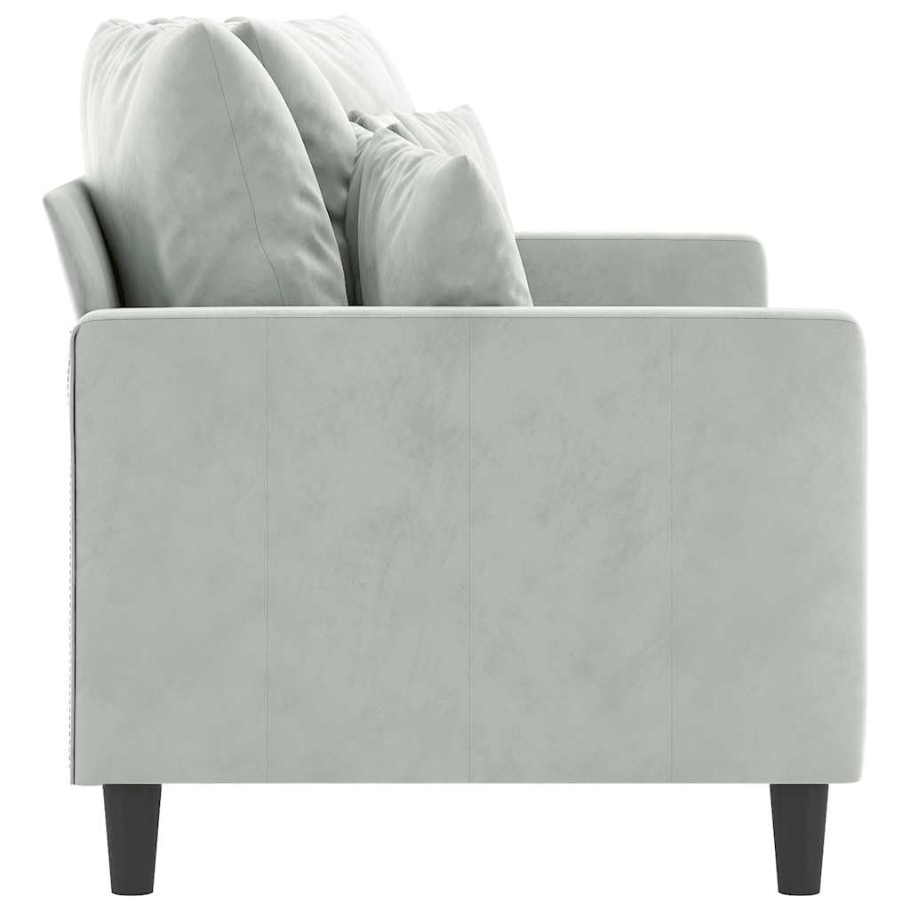 Light Gray Velvet 2-Seater Sofa F6151
