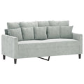 Light Gray Velvet 2-Seater Sofa F6151