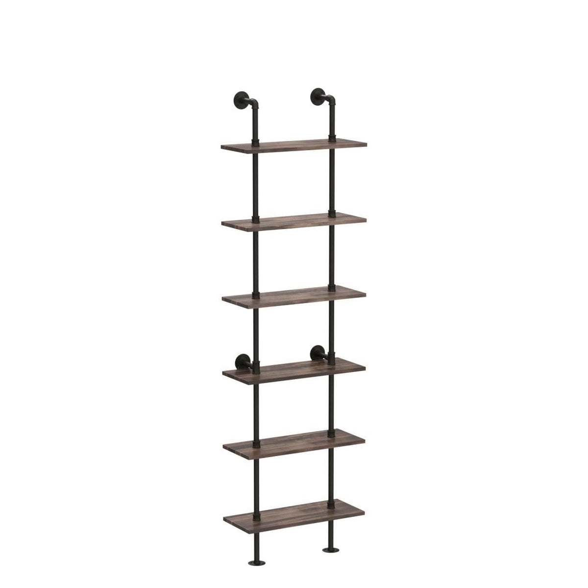 6 Tier Industrial Pipe Bookshelf R516