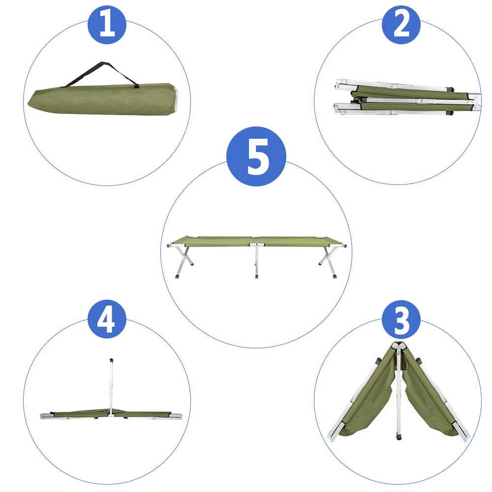 Portable Folding Camping Cot with Carrying Bag O88322