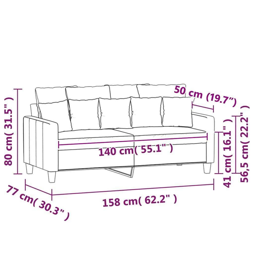 Light Gray Velvet 2-Seater Sofa F6151