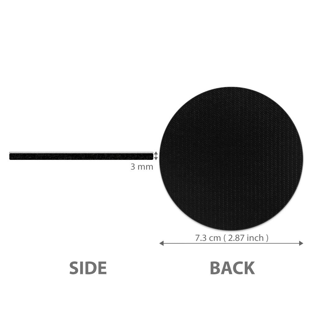 Black White Absorbent Round Car Coasters 2pcs Set I662
