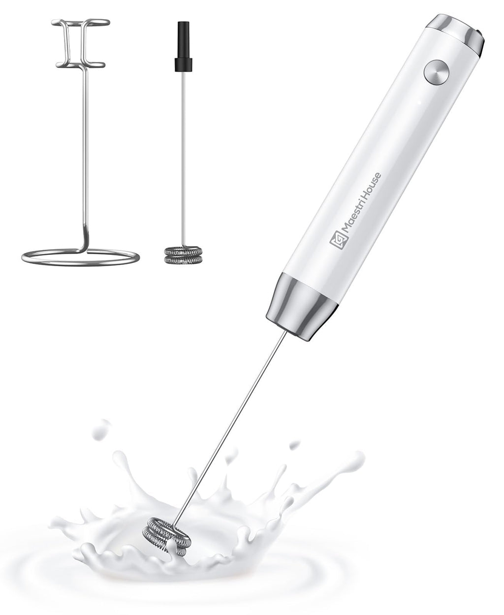 Rechargeable Milk Frother with 2 Detachable Whisks M29650