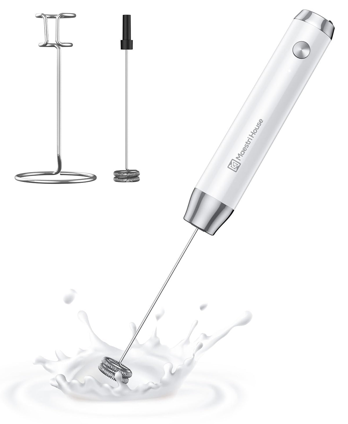 Rechargeable Milk Frother with 2 Detachable Whisks M29650