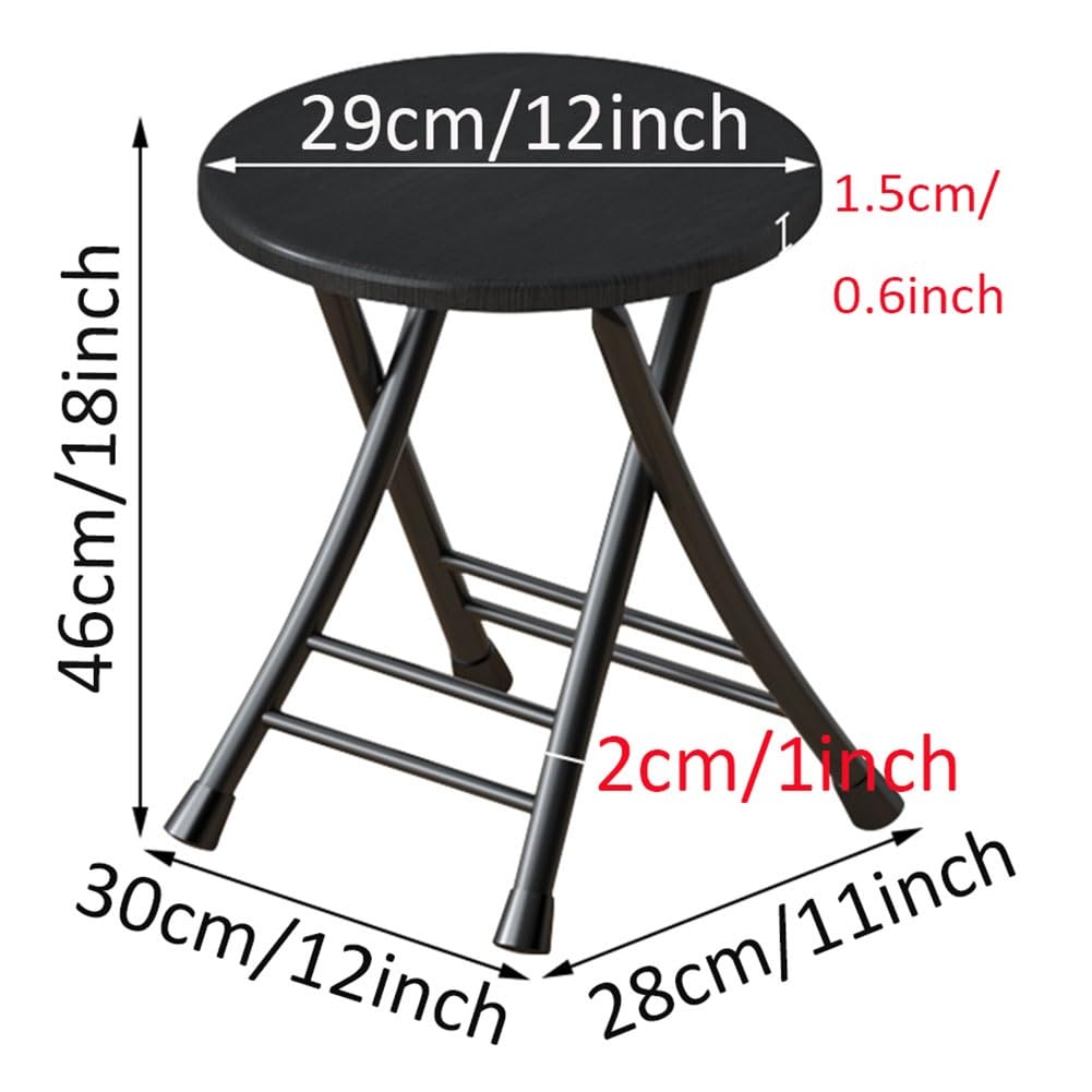 18 Inch Black Foldable Stool 220lbs Capacity E370439