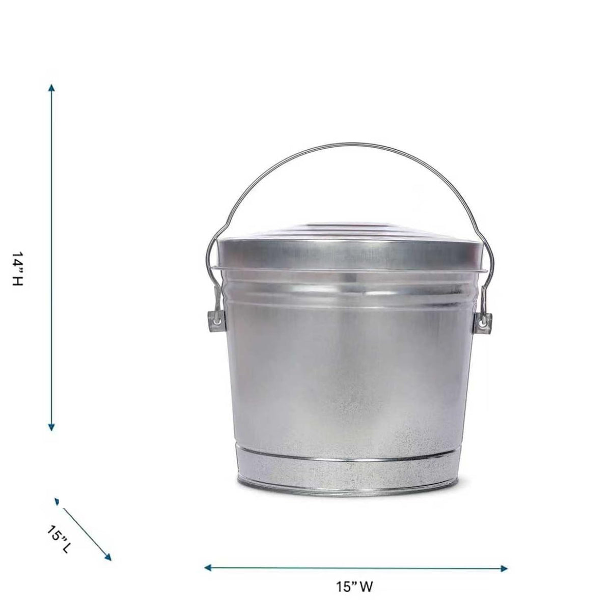 Galvanized Trash Can with Lid T628