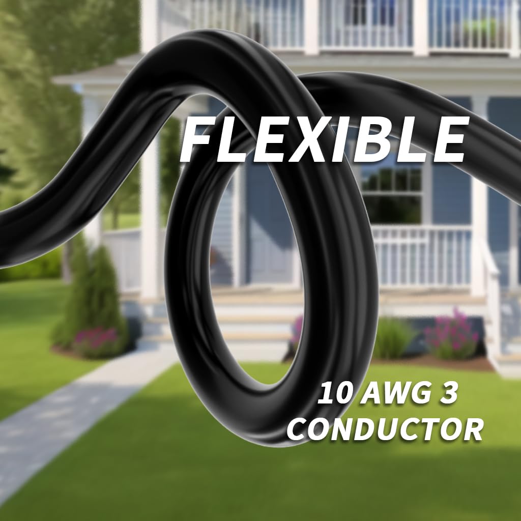 100ft 10 Gauge Waterproof Outdoor Extension Cord Black Z200