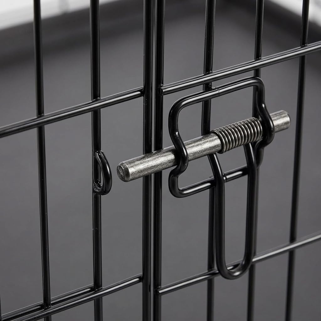 48 Inch Heavy Duty Folding Metal Wire Dog Crate with Double Doors Z95366