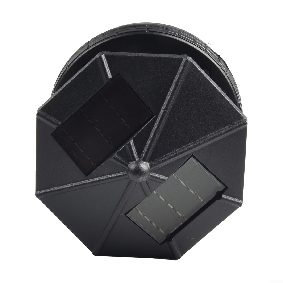 Solar Lighthouse Garden Light Rotatable Shade 360-Degree Outdoor Waterproof Lawn Street Lighting 2 Solar Panels Fast Charging ABS Material White Light Black Red 1pc 11x10x11cm(black) L77268