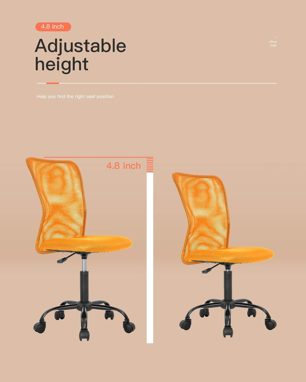 Orange Ergonomic Mesh Office Chair W511