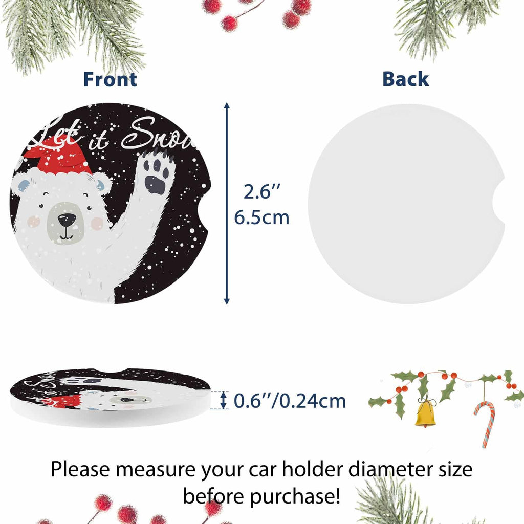 Absorbent Ceramic Stone Car Coasters Set of 2 R8133