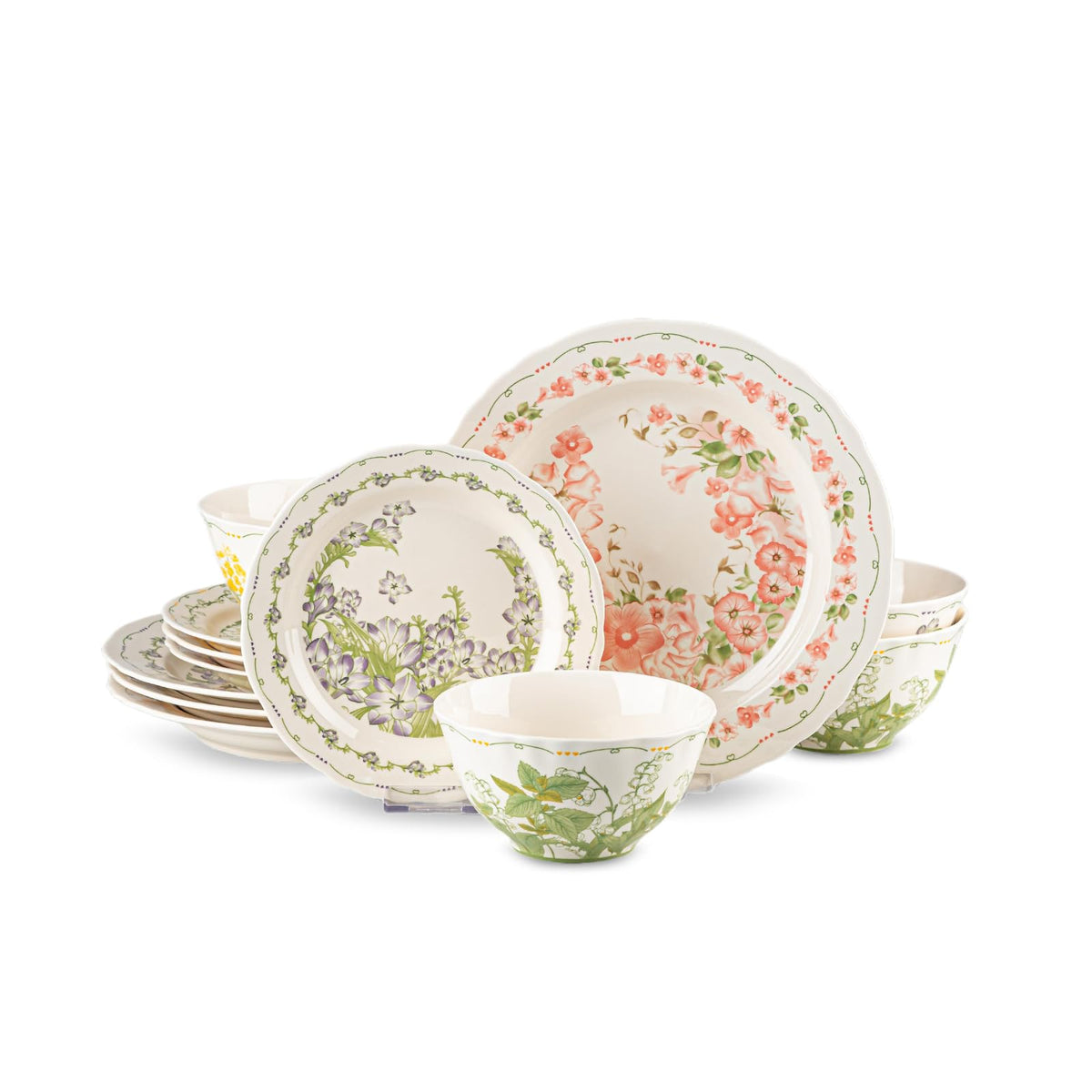 12-Piece Ceramic Dinnerware Set, Service for 4, Cream White S22380