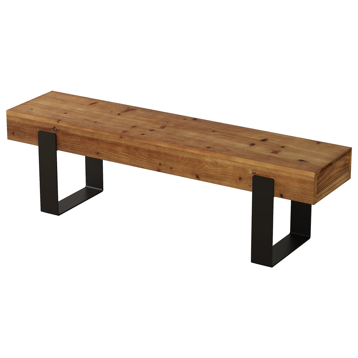 Solid Wooden Entryway Bench with Metal Legs G55639
