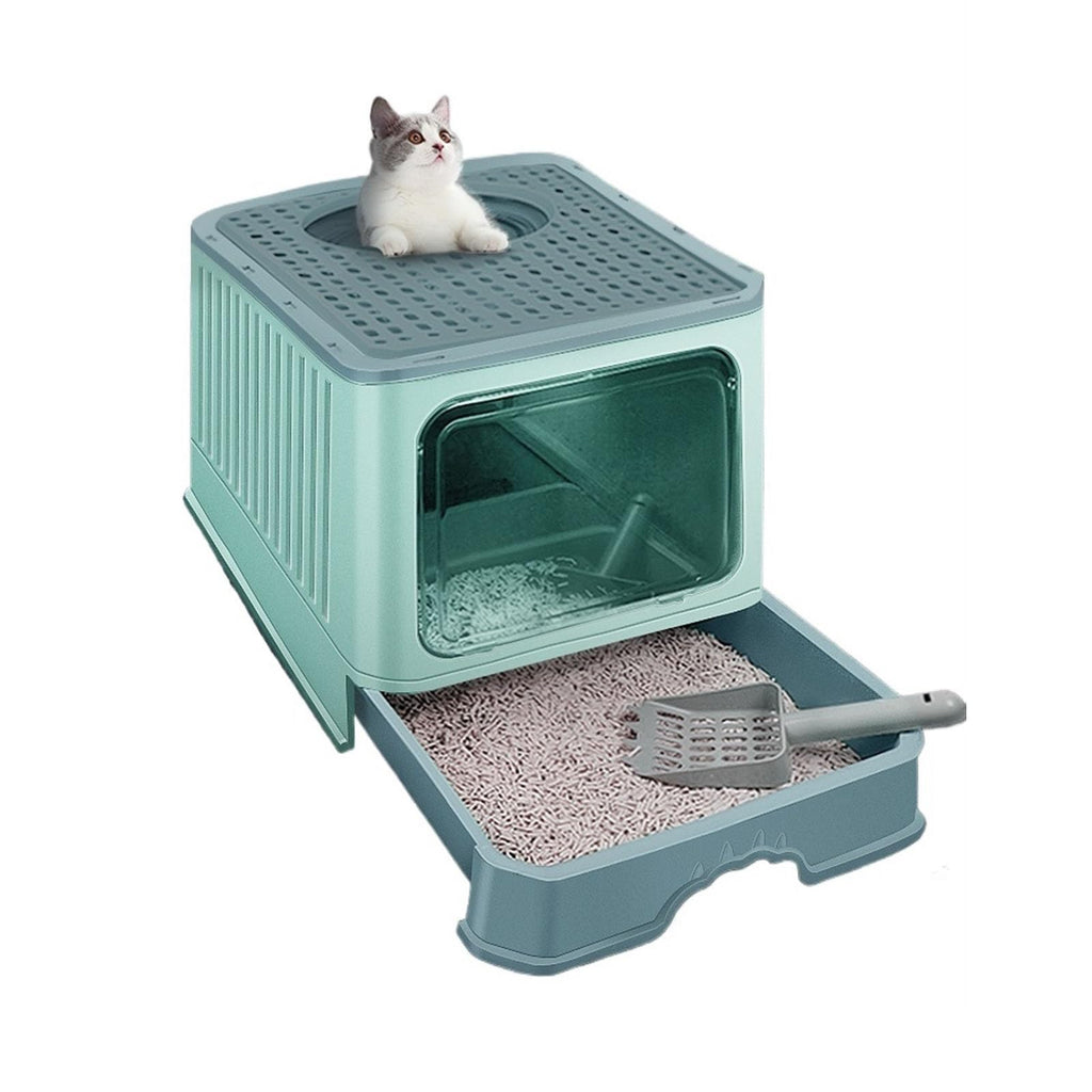 Foldable Enclosed Cat Litter Box with Lid M48603