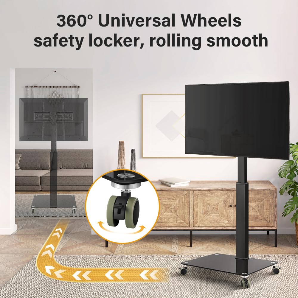 Rolling Floor TV Stand for 27-60 inch LED Screen with Mount X6392