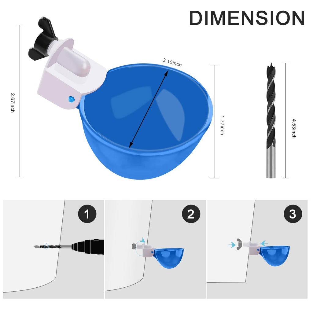 8 Packs Blue Large Chicken Waterer Cups G636559