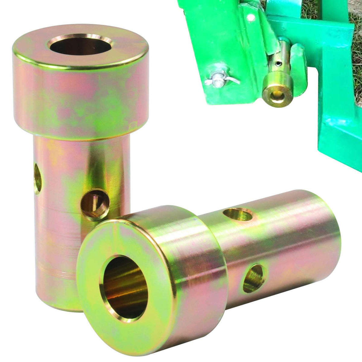 2 Pack Cat 1 Quick Hitch Adapter Bushings with Top Link Pin and Lynch Pin A174
