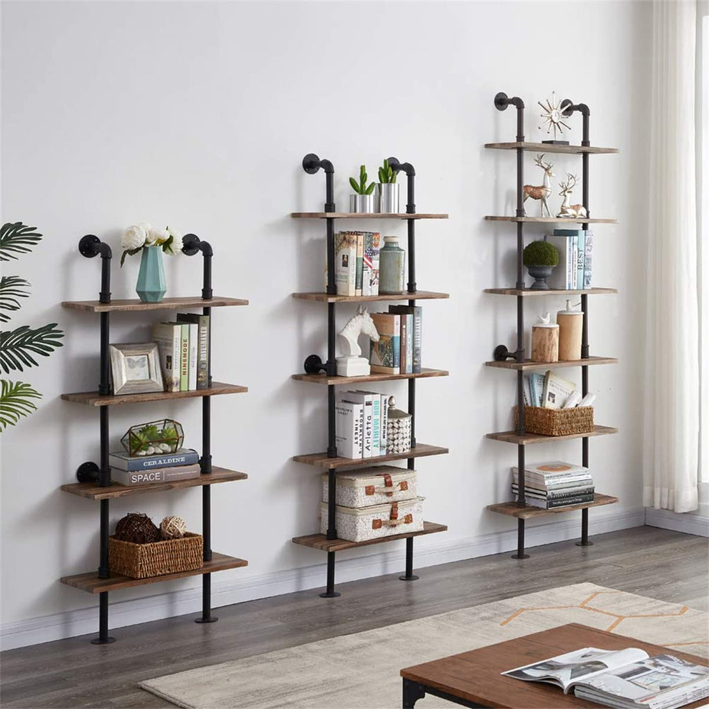 6 Tier Industrial Pipe Bookshelf R516