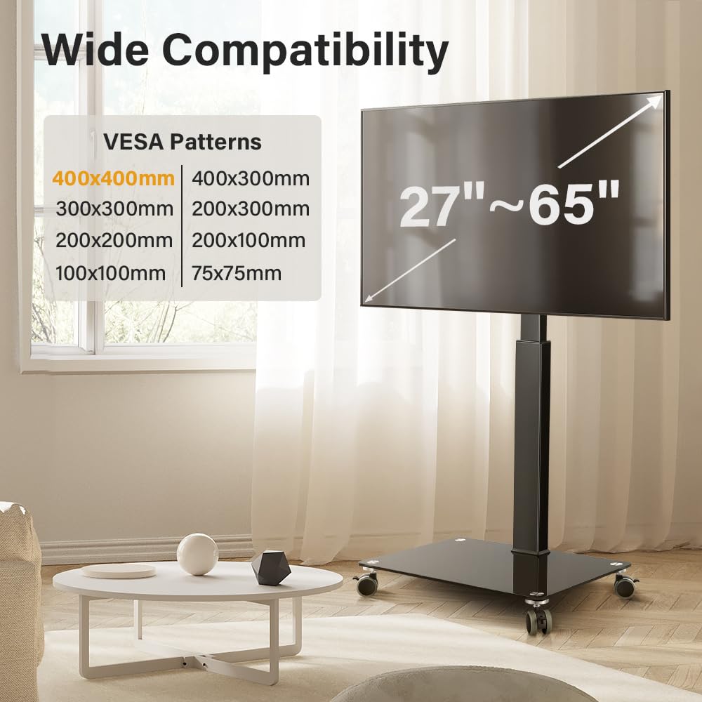 Rolling Floor TV Stand for 27-60 inch LED Screen with Mount X6392