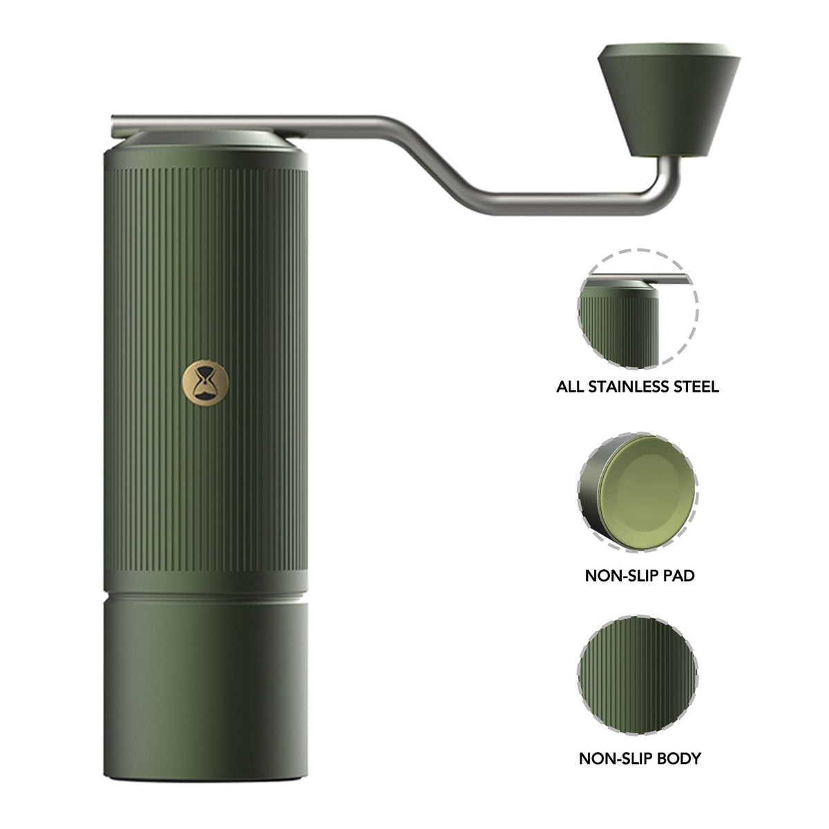 Manual Stainless Steel Conical Burr Coffee Grinder 20g D542
