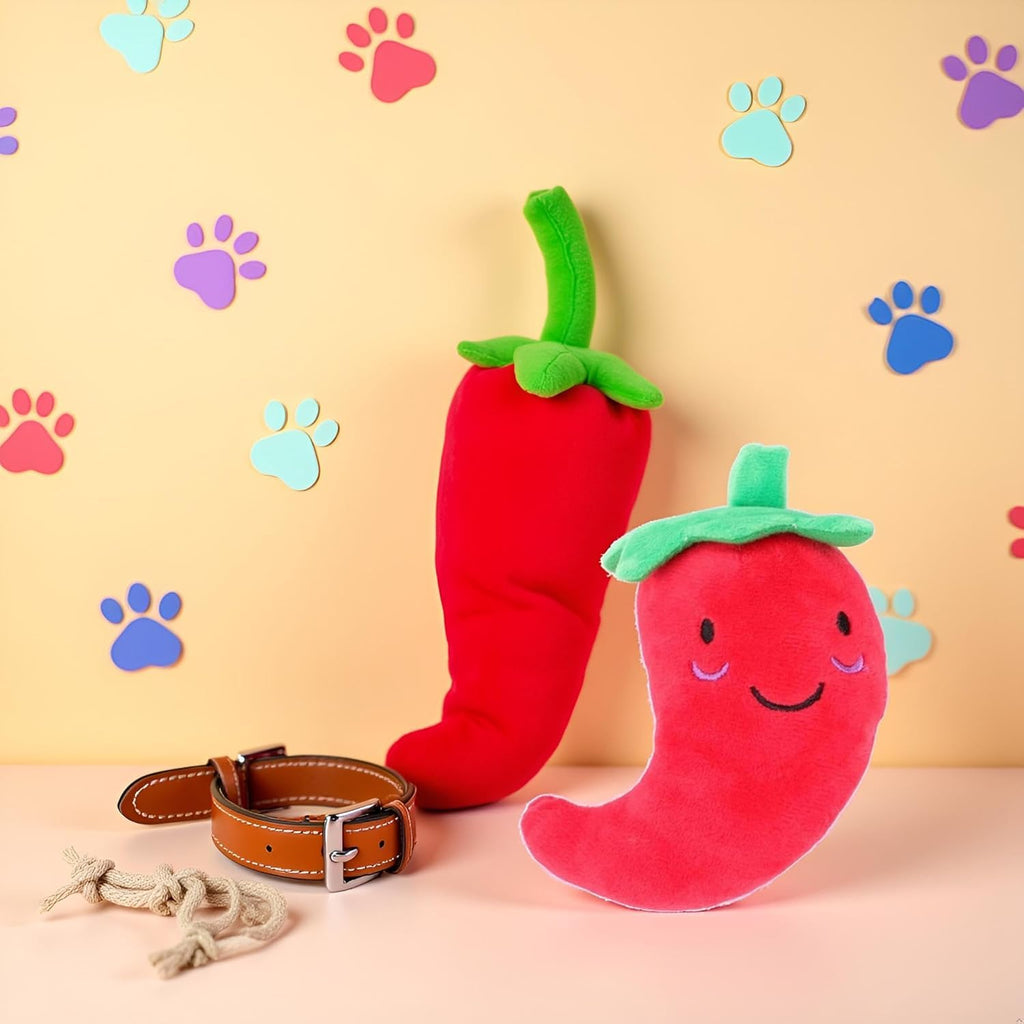 Red Squeaky Plush Dog Toys O97899