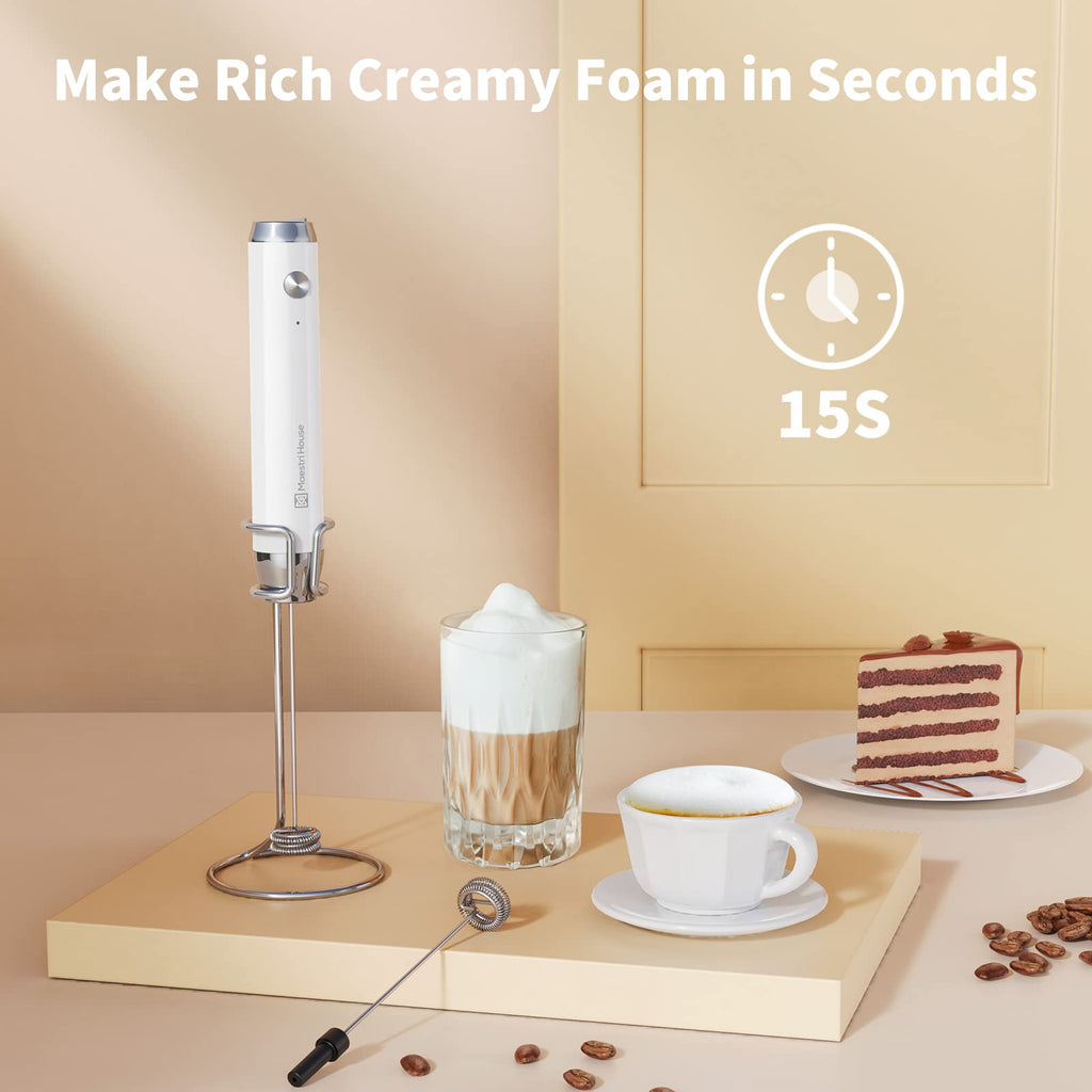 Rechargeable Milk Frother with 2 Detachable Whisks M29650