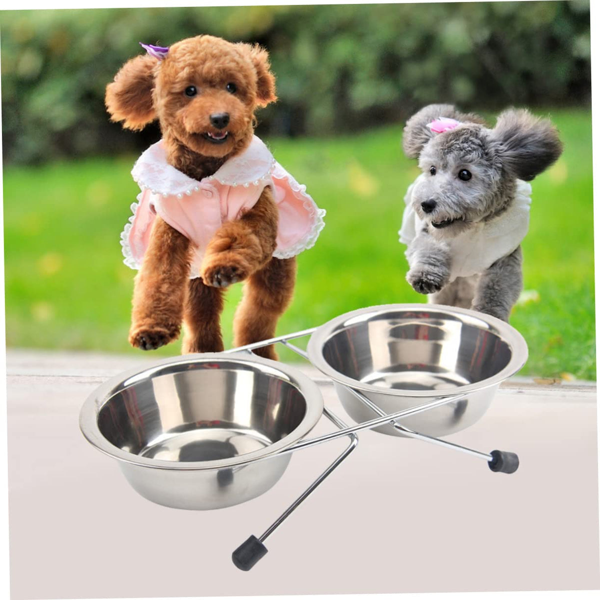 Stainless Steel Dog Cat Bowls Set W92241