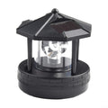Solar Lighthouse Garden Light Rotatable Shade 360-Degree Outdoor Waterproof Lawn Street Lighting 2 Solar Panels Fast Charging ABS Material White Light Black Red 1pc 11x10x11cm(black) L77268