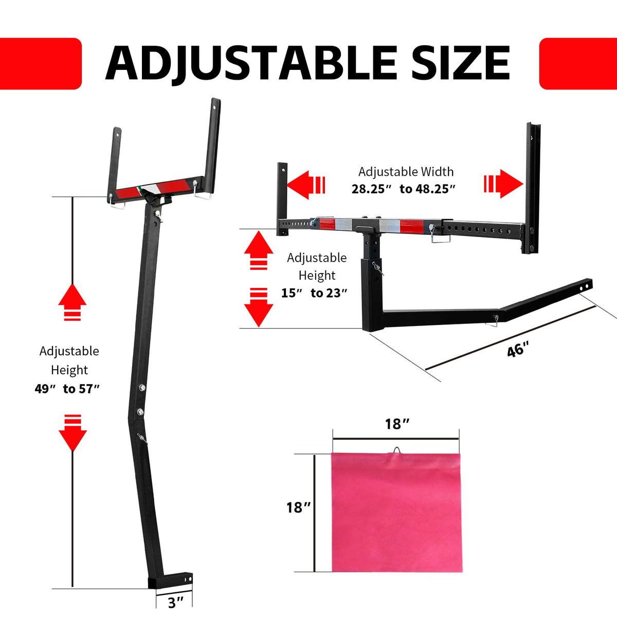 Black Hitch Mount Truck Bed Extender B516422