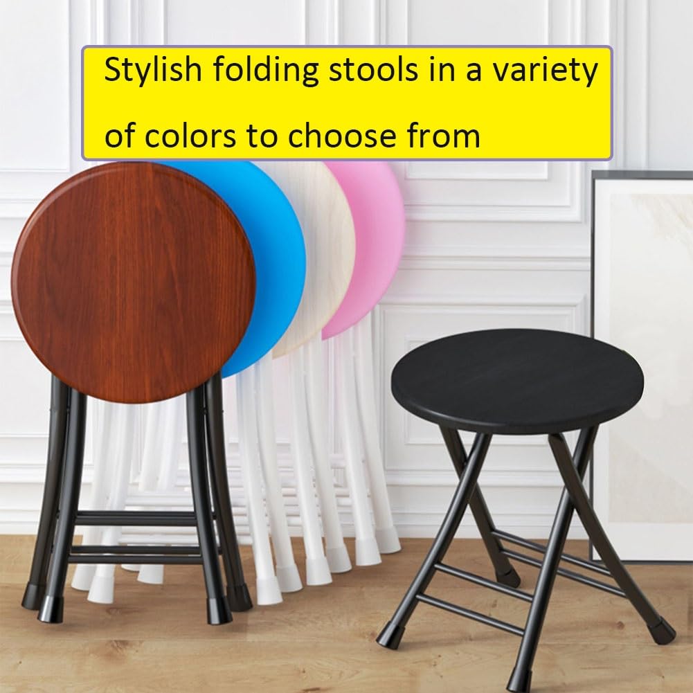 18 Inch Black Foldable Stool 220lbs Capacity E370439