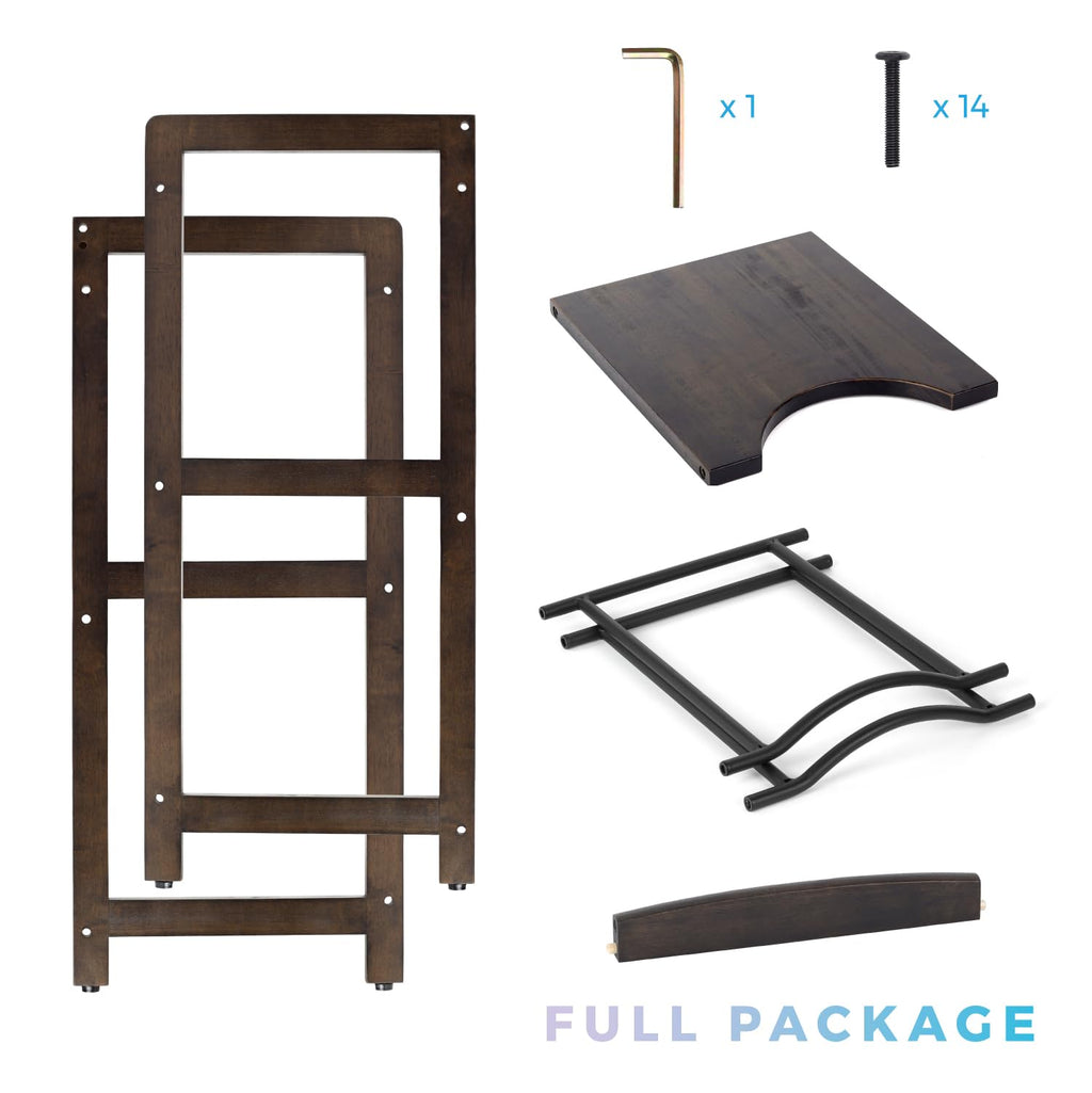 5 Gallon Water Jug Holder with Top Shelves, 3-Tiers Solid Wood Water Dispenser Stand S351