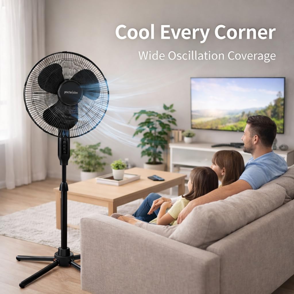 16-Inch 3-Speed Oscillating Pedestal Fan V9481