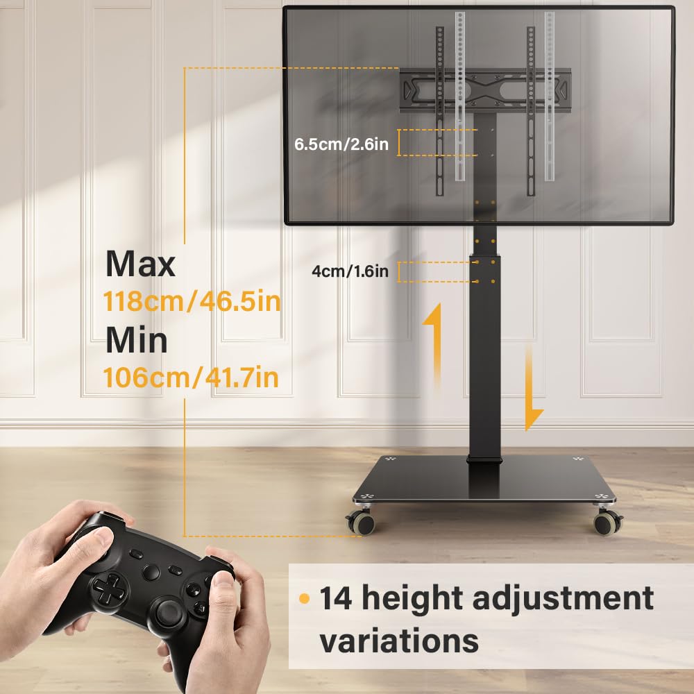 Rolling Floor TV Stand for 27-60 inch LED Screen with Mount X6392