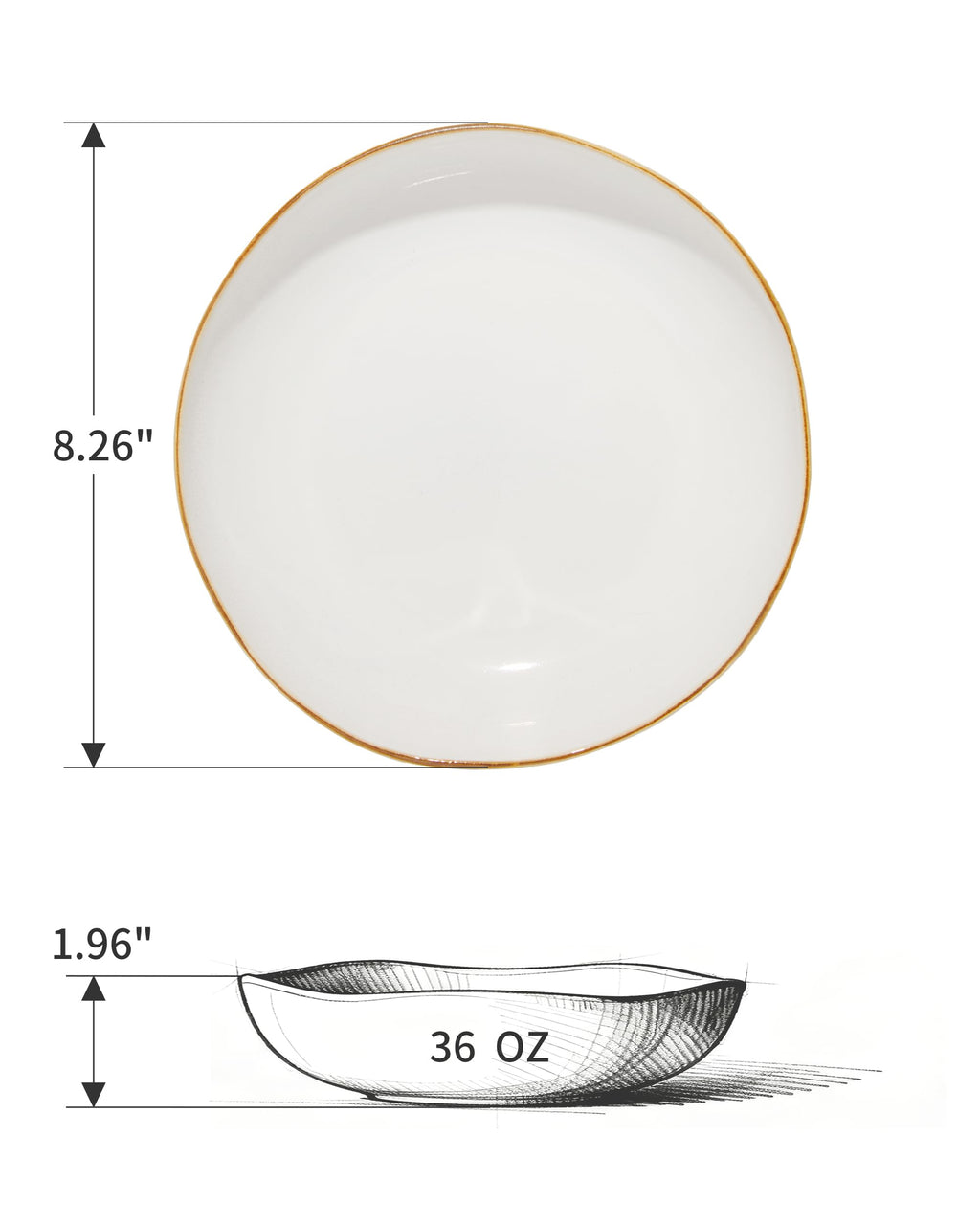 8.26" Ceramic Pasta Bowls Set of 4 G365647