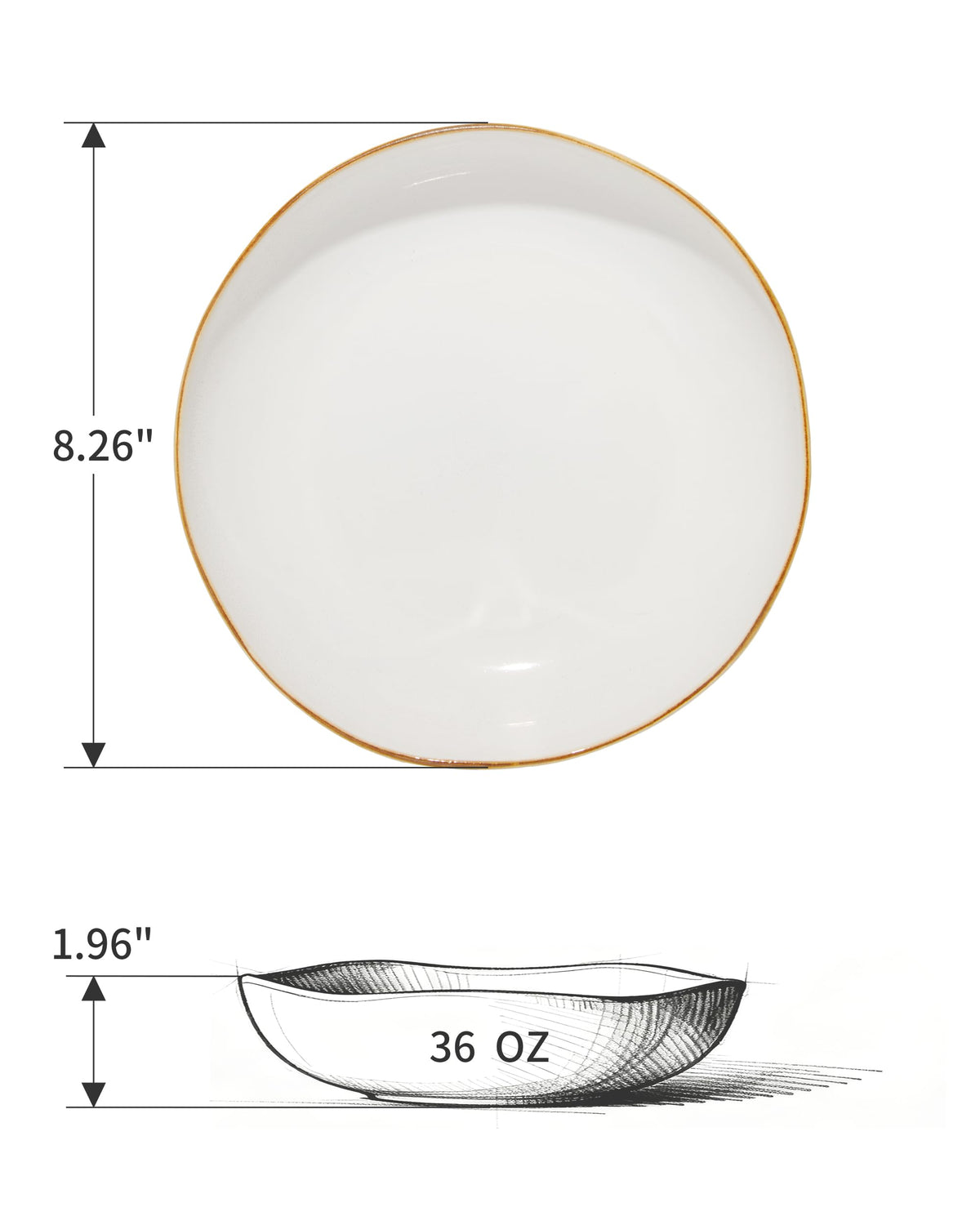 8.26" Ceramic Pasta Bowls Set of 4 G365647