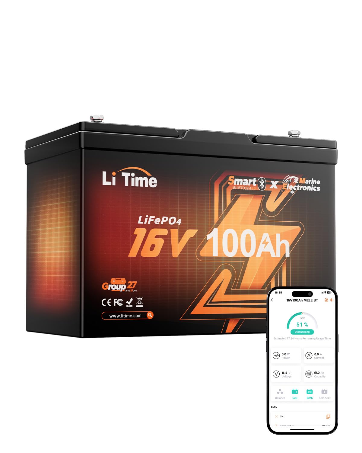 16V 100Ah Lithium Battery T74002