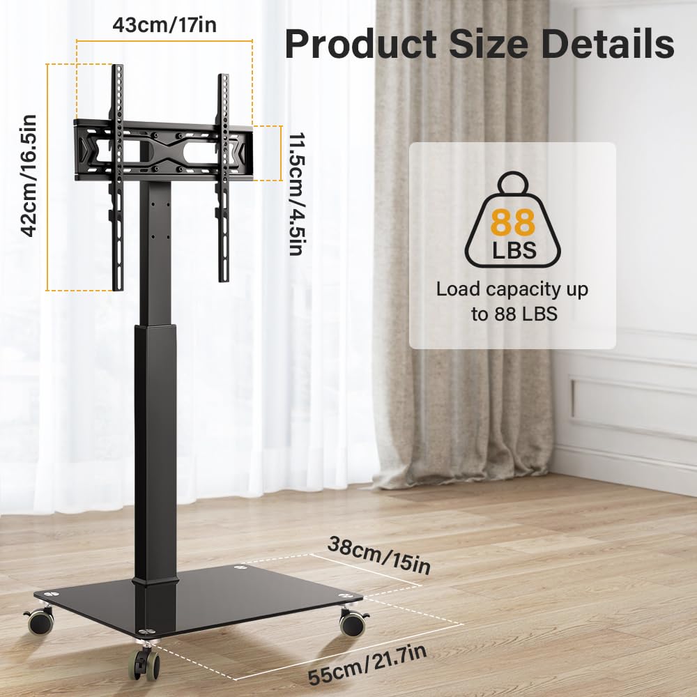 Rolling Floor TV Stand for 27-60 inch LED Screen with Mount X6392