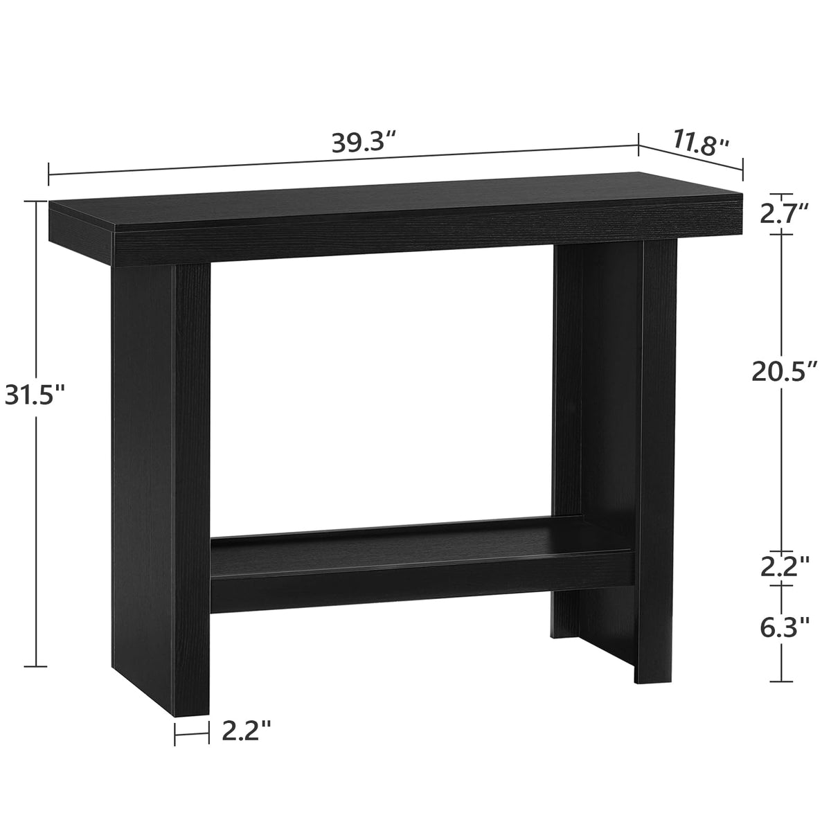 Black Rectangular Console Table X6506