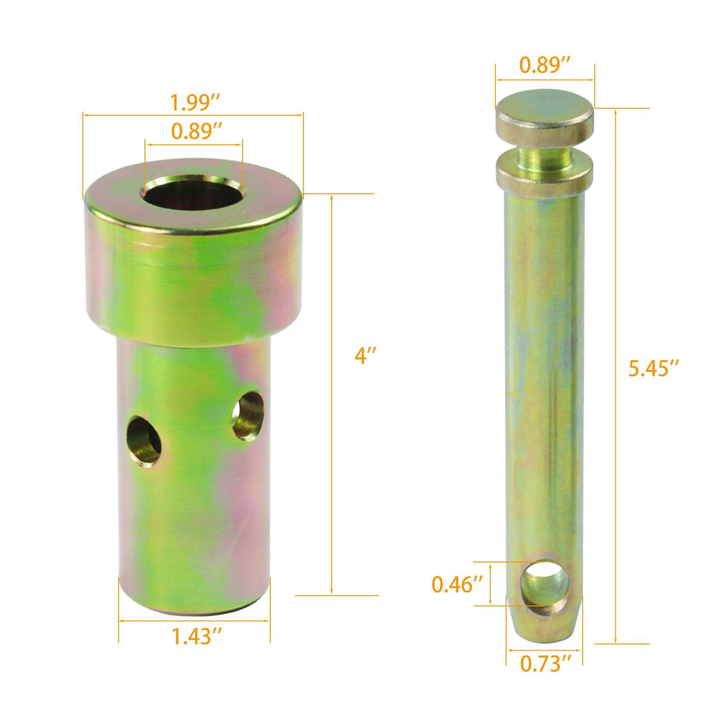 2 Pack Cat 1 Quick Hitch Adapter Bushings with Top Link Pin and Lynch Pin A174