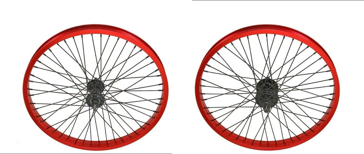 20 x 2.125 Alloy Front & Rear Bike Wheel Set N961