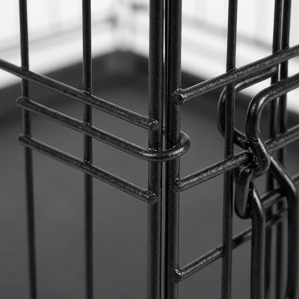 48 Inch Heavy Duty Folding Metal Wire Dog Crate with Double Doors Z95366