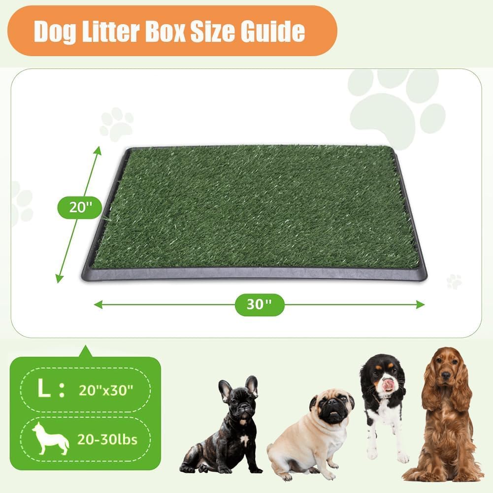 Reusable Pet Grass Potty with 2-Pack Replaceable Artificial Grass L611242