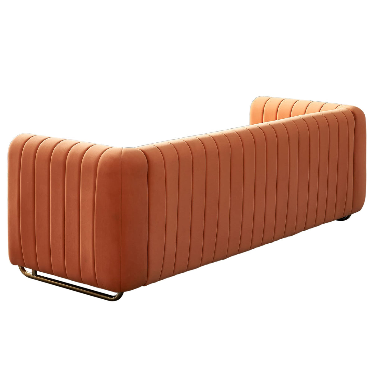Tufted Velvet Sofa with Golden Metal Legs Y25867