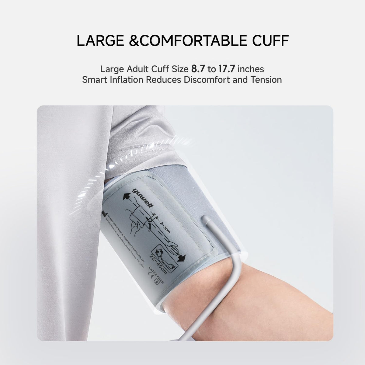Upper Arm Blood Pressure Monitor with Large Cuff and Large Display J259115