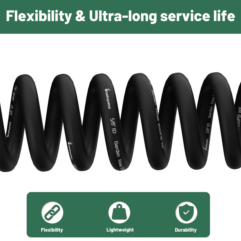 100 ft 5/8 in Heavy Duty Flexible Rubber Hybrid Garden Hose U109250