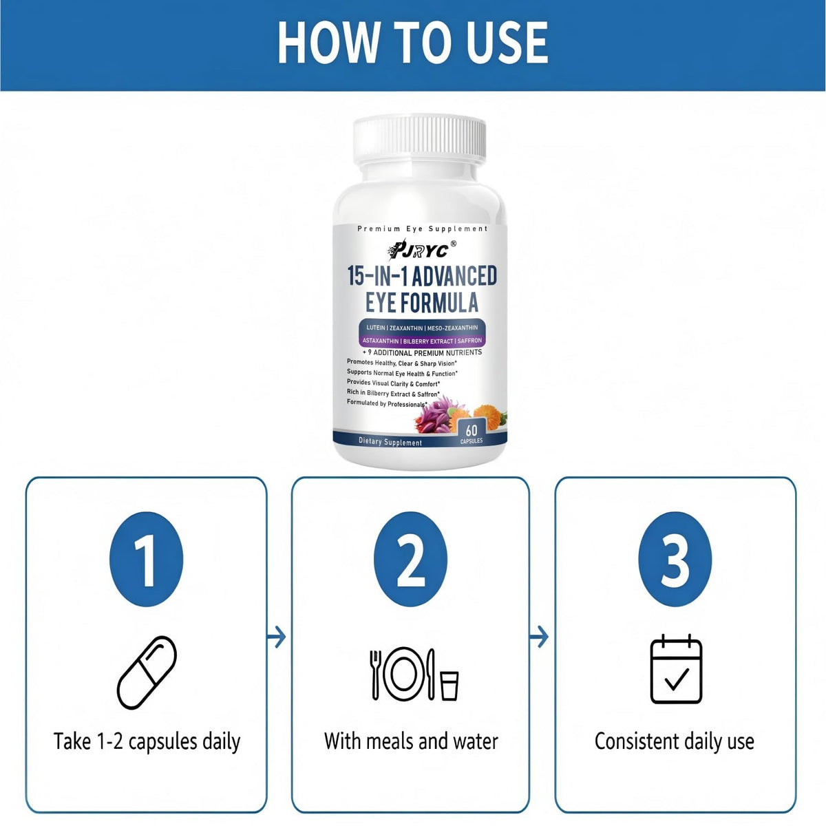 15 in 1 Eye Formula with Lutein 120 Capsules A64599