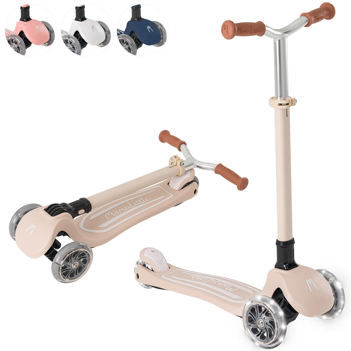 3-Wheel Foldable Kids Scooter with LED Light-Up Wheels W806