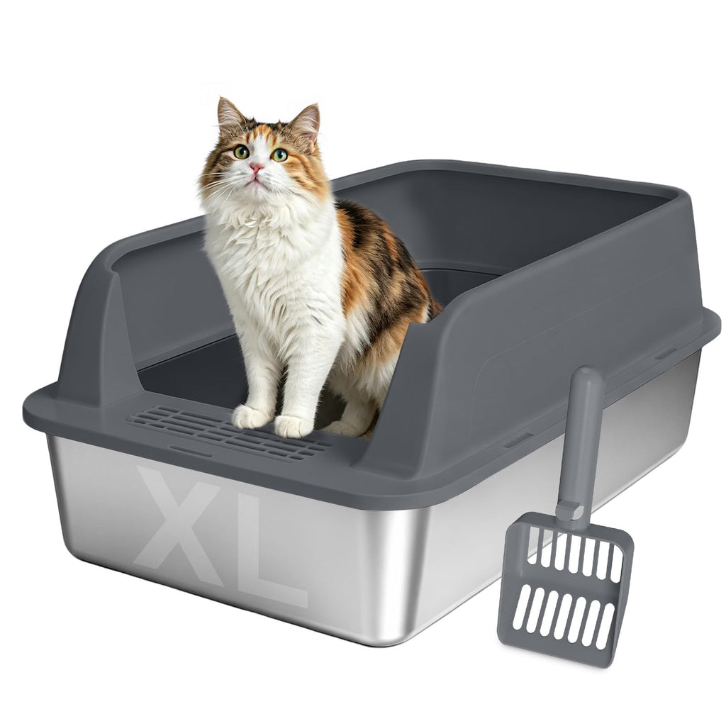 XL Stainless Steel Litter Box with Lid G297932