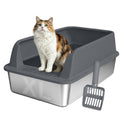 XL Stainless Steel Litter Box with Lid G297932