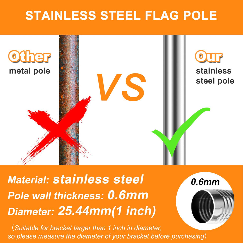 6 FT Stainless Steel Flag Pole M186401